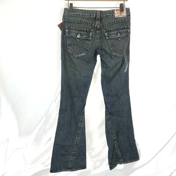 NWT Womens Size 27 True Religion Medium Vintage Wash Joey Flare Jeans - Picture 4 of 4